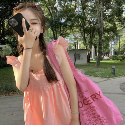 Sweet pink halter dress women's summer 2022 new gentle wind French first love little Japanese skirt