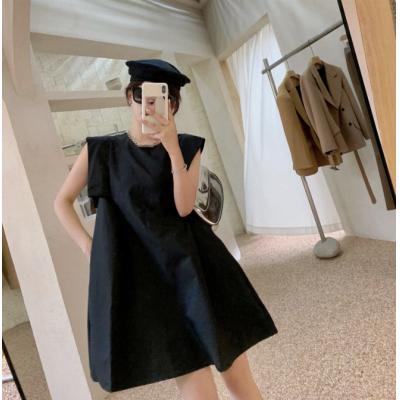 Summer 2022 New French Hepburn style Korean temperament thin style loose slim sleeveless casual dress women