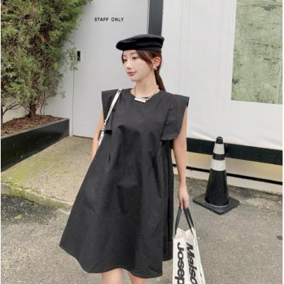 Summer 2022 New French Hepburn style Korean temperament thin style loose slim sleeveless casual dress women