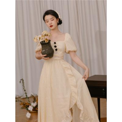 Retro French palace romantic flounces fairy dress Port wind pure desire royal sister dress